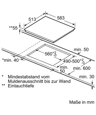 SIEMENS PQ521DA0ZM iQ500, Einbauherdset (Induktionskochfeld, A, 71 Liter)