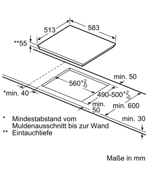 SIEMENS PQ521DA0ZM iQ500, Einbauherdset (Induktionskochfeld, A, 71 Liter)