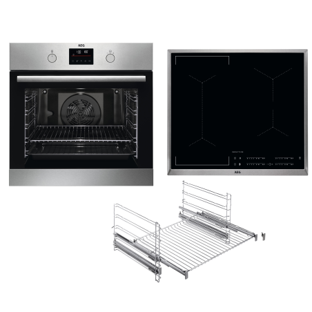 AEG MAXIB306PI Serie 6000 mit SurroundCook Ringheißluftsystem (mit Pyrolyse), Einbaubackofenset (Induktionskochfeld, A+, 72 Li
