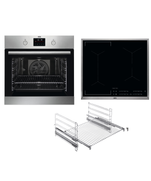 AEG MAXIB306PI Serie 6000 mit SurroundCook Ringheißluftsystem (mit Pyrolyse), Einbaubackofenset (Induktionskochfeld, A+, 72 Li