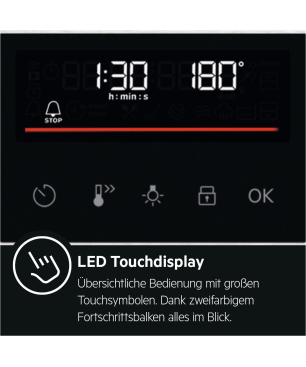 AEG MAXIB306PI Serie 6000 mit SurroundCook Ringheißluftsystem (mit Pyrolyse), Einbaubackofenset (Induktionskochfeld, A+, 72 Li