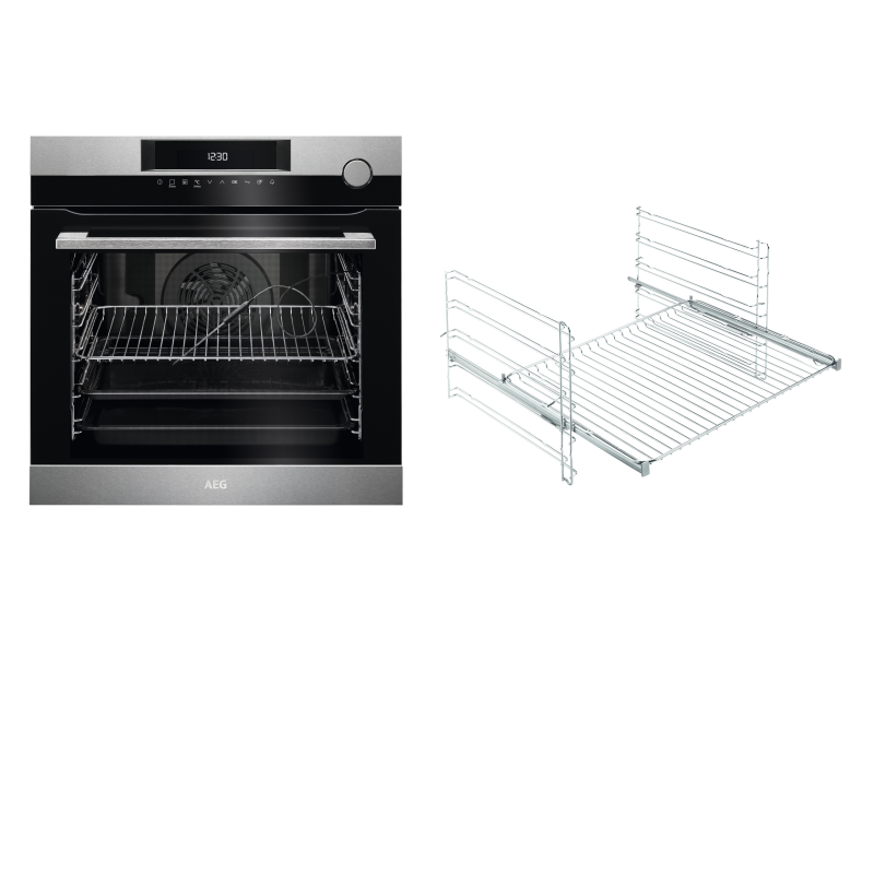 AEG BCO7741BA1, Backofen (Einbaugerät, 72 Liter, 594 mm breit), Serie 7000 mit SteamCrisp Dampfunterstützung (mit Pyrolyse)