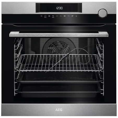 AEG BCO7741BA1, Backofen (Einbaugerät, 72 Liter, 594 mm breit), Serie 7000 mit SteamCrisp Dampfunterstützung (mit Pyrolyse)