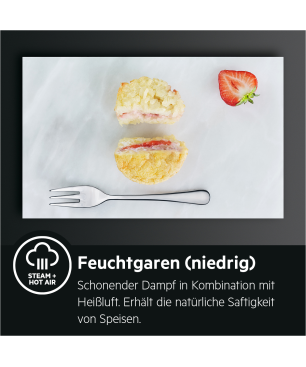 AEG BCO7741BA1, Backofen (Einbaugerät, 72 Liter, 594 mm breit), Serie 7000 mit SteamCrisp Dampfunterstützung (mit Pyrolyse)