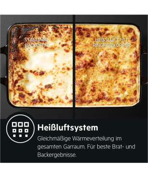 AEG BCO7741BA1, Backofen (Einbaugerät, 72 Liter, 594 mm breit), Serie 7000 mit SteamCrisp Dampfunterstützung (mit Pyrolyse)