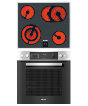 MIELE H 2265-1E + KM 6003 LPT E ACTIVE, Einbauherdset (Elektrokochfeld, A+, 76 Liter)
