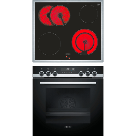 SIEMENS PQ521KB10 iQ500 (Backofen), iQ300 (Kochfeld), Einbauherdset (Elektrokochfeld, A, 71 Liter)