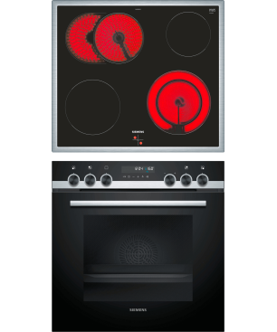 SIEMENS PQ521KB10 iQ500 (Backofen), iQ300 (Kochfeld), Einbauherdset (Elektrokochfeld, A, 71 Liter)