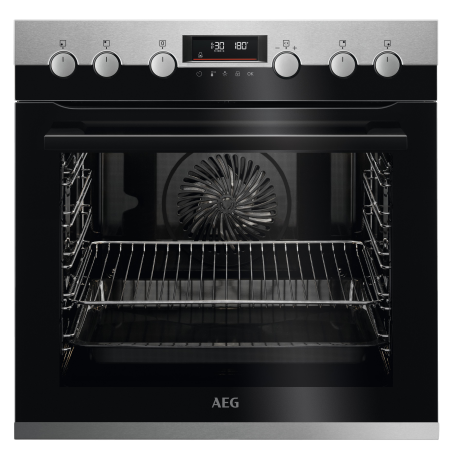 AEG KOMBI43PI Serie 6000 mit SurroundCook Ringheißluftsystem (mit Pyrolyse), Einbauherdset (Induktionskochfeld, A+, 71 Liter)
