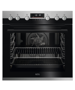 AEG KOMBI43PI Serie 6000 mit SurroundCook Ringheißluftsystem (mit Pyrolyse), Einbauherdset (Induktionskochfeld, A+, 71 Liter)