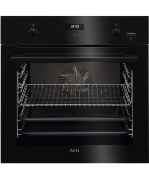AEG KOMB405ISTB Serie 6000 mit SteamBake Feuchtigkeitszugabe (mit katalytischer Rückwand), Backofenset (Induktionskochfeld, A+