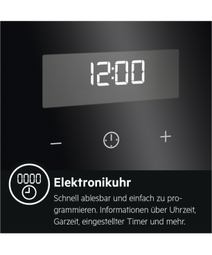 AEG KOMB405ISTB Serie 6000 mit SteamBake Feuchtigkeitszugabe (mit katalytischer Rückwand), Backofenset (Induktionskochfeld, A+
