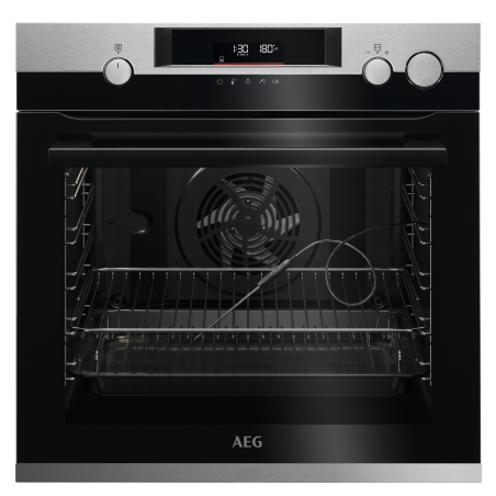 AEG BCO57601V2, Einbaubackofen (Einbaugerät, 72 Liter, 596 mm breit), Serie 7000 mit SteamCrisp Dampfunterstützung (mit Pyroly