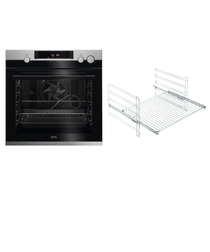 AEG BCO57601V2, Einbaubackofen (Einbaugerät, 72 Liter, 596 mm breit), Serie 7000 mit SteamCrisp Dampfunterstützung (mit Pyroly