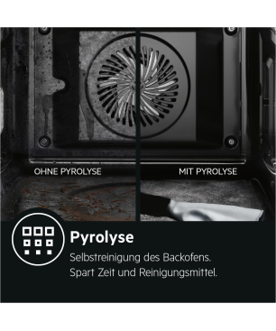 AEG BCO57601V2, Einbaubackofen (Einbaugerät, 72 Liter, 596 mm breit), Serie 7000 mit SteamCrisp Dampfunterstützung (mit Pyroly