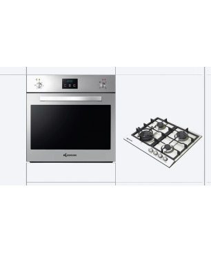 KLUGMANN Gasbackofen & Gaskochfeld KGO600.5GFX + KT604.5XD, Einbaubackofen (Gaskochfeld, A+, 60 Liter)