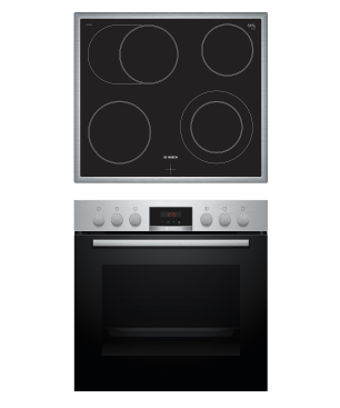 BOSCH HND271AS62, Einbauherdset (Elektrokochfeld, A, 71 Liter)