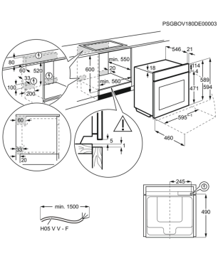 AEG BPB355020M Einbaubackofen (Einbaugerät, A, 71 Liter, 595 mm breit)
