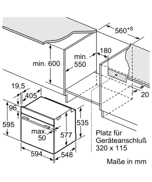 NEFF BCC 3672 - B6CCH7AN0, Backofen (Einbaugerät, 71 Liter, 594 mm breit)