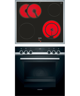 SIEMENS EQ521KB10 iQ500 (Backofen), iQ300 (Kochfeld), Einbauherdset (Elektrokochfeld, A, 71 Liter)