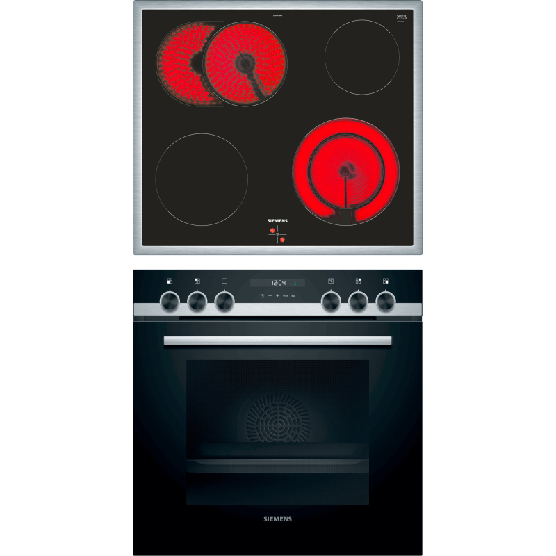 SIEMENS EQ521KB10 iQ500 (Backofen), iQ300 (Kochfeld), Einbauherdset (Elektrokochfeld, A, 71 Liter)