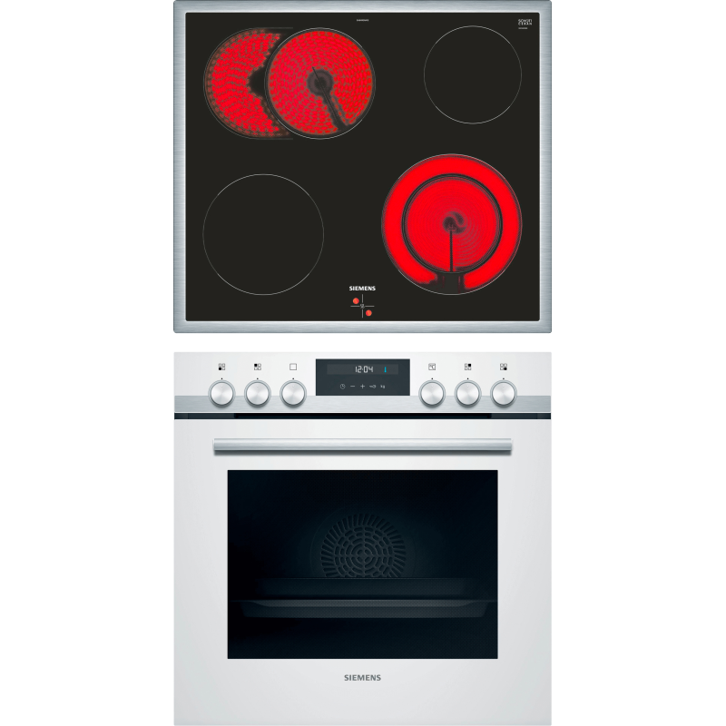 SIEMENS EQ521KA01W iQ500 (Backofen), iQ300 (Kochfeld), Einbauherdset (Elektrokochfeld, A, 71 Liter)