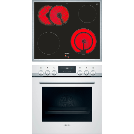 SIEMENS EQ521KA01W iQ500 (Backofen), iQ300 (Kochfeld), Einbauherdset (Elektrokochfeld, A, 71 Liter)