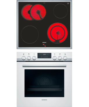 SIEMENS EQ521KA01W iQ500 (Backofen), iQ300 (Kochfeld), Einbauherdset (Elektrokochfeld, A, 71 Liter)