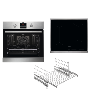 AEG MAXIB304PI PYROLYSE Serie 6000 mit SurroundCook Ringheißluftsystem (mit Pyrolyse), Backofenset (Induktionskochfeld, A+, 72