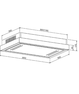 GURARI GCH C 343 90 WH, Dunstabzugshaube (900 mm breit, 600 mm tief)