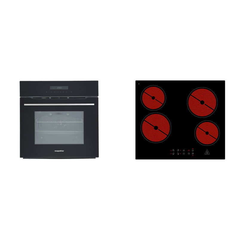 RESPEKTA PYROSet94400, Einbaubackofenset (Glaskeramikkochfeld, A, 66 Liter) RESPEKTA PYROSet94400, Einbaubackofenset (Glaskeramikkochfeld, A, 66 Liter)