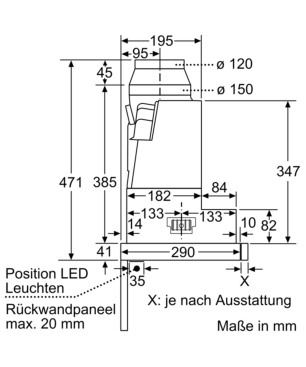 SIEMENS LI 97 RA 561 FLACHSCHIRMHAUBE, Dunstabzugshaube (898 mm breit, 290 mm tief)