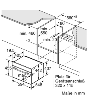 BOSCH CBG635BS3, Backofen (Einbaugerät, 47 Liter, 594 mm breit), Serie 8