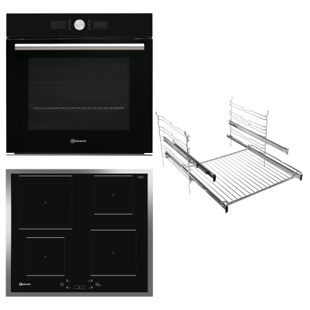 BAUKNECHT BAKO BLACK INDUKTION, Backofenset (Induktionskochfeld, A+, 71 Liter)