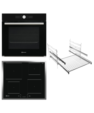 BAUKNECHT BAKO BLACK INDUKTION, Backofenset (Induktionskochfeld, A+, 71 Liter)