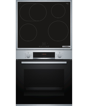 BOSCH HBD 435 RS 62 (HBA533BS1+PIF64RBB5E), Einbaubackofenset (Induktion, A, 71 Liter)