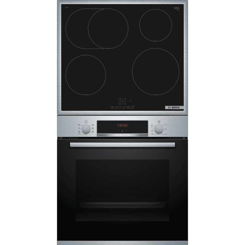 BOSCH HBD 435 RS 62 (HBA533BS1+PIF64RBB5E), Einbaubackofenset (Induktion, A, 71 Liter)