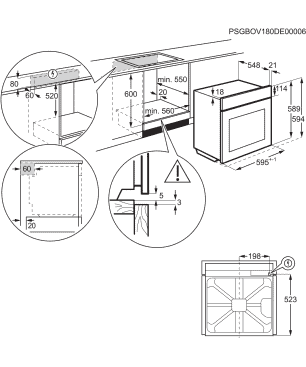 AEG KOMB306PI Serie 6000 mit SurroundCook Ringheißluftsystem (mit Pyrolyse), Einbaubackofenset (Induktionskochfeld, A+, 72 Lit