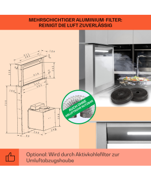 KLARSTEIN Royal Flush Eco, Dunstabzugshaube (60 cm breit, 9 cm tief)