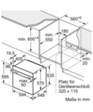 BOSCH HBA 533 BB 1 VULKAN Backofen (Einbaugerät, A, 71 Liter, 594 mm breit)