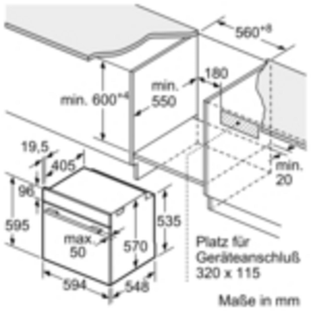 BOSCH HBA 533 BB 1 VULKAN Backofen (Einbaugerät, A, 71 Liter, 594 mm breit)