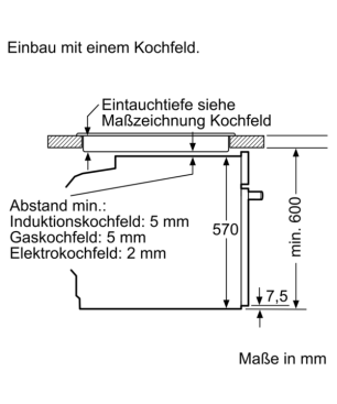 BOSCH HBG579BS0, Einbaubackofen (Einbaugerät, 71 Liter, 594 mm breit), Serie 6