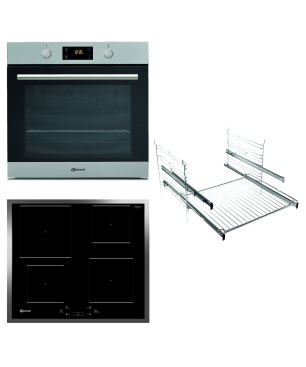 BAUKNECHT REFURBISHED (*) BAKO PIN 2021,, Einbaubackofenset (Induktionskochfeld, A+, 71 Liter)