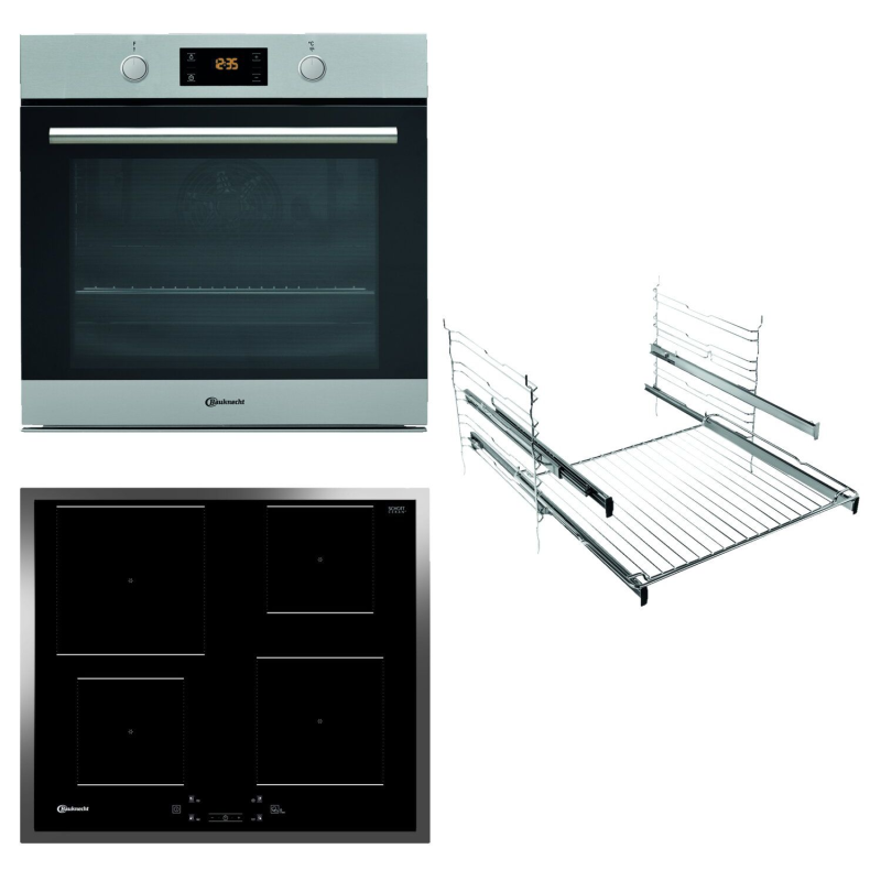BAUKNECHT REFURBISHED (*) BAKO PIN 2021,, Einbaubackofenset (Induktionskochfeld, A+, 71 Liter)
