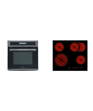 RESPEKTA DIGISET8BS5500, Einbaubackofenset (Glaskeramikkochfeld, A, 66 Liter)