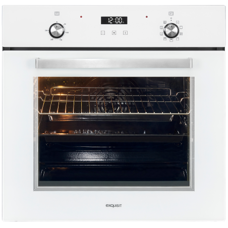 EXQUISIT EBE76-9-H-020 weiss Einbaubackofen (Einbaugerät, A, 76 Liter, 59,5 cm breit)