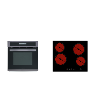 RESPEKTA DIGISET8BS4400, Einbaubackofenset (Glaskeramikkochfeld, A, 66 Liter)