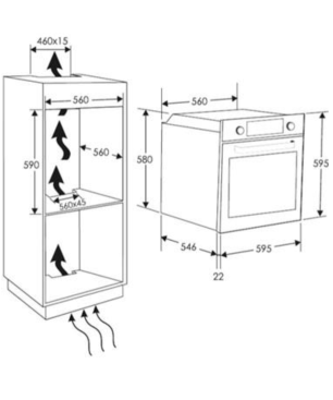 CANDY FCT825XL Einbaubackofen (Einbau.-/Standgerät, A+, 70 Liter, 59,5 cm breit)