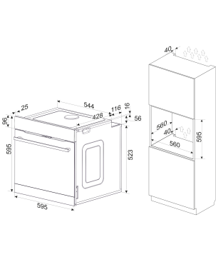 AMICA EBPX 946 610 S Einbaubackofen (Einbaugerät, A+, 77 Liter, 59,5 cm breit)