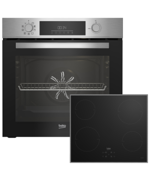 BEKO BBSE1134T0XFP, Einbau-Backofen-Set (Induktionskochfeld, A, 66 Liter)